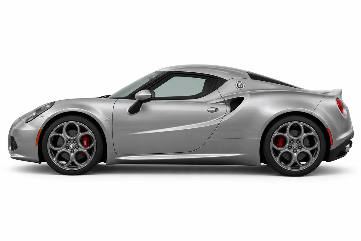 Illustrative side view of Alfa Romeo 4C; model year and body style may differ