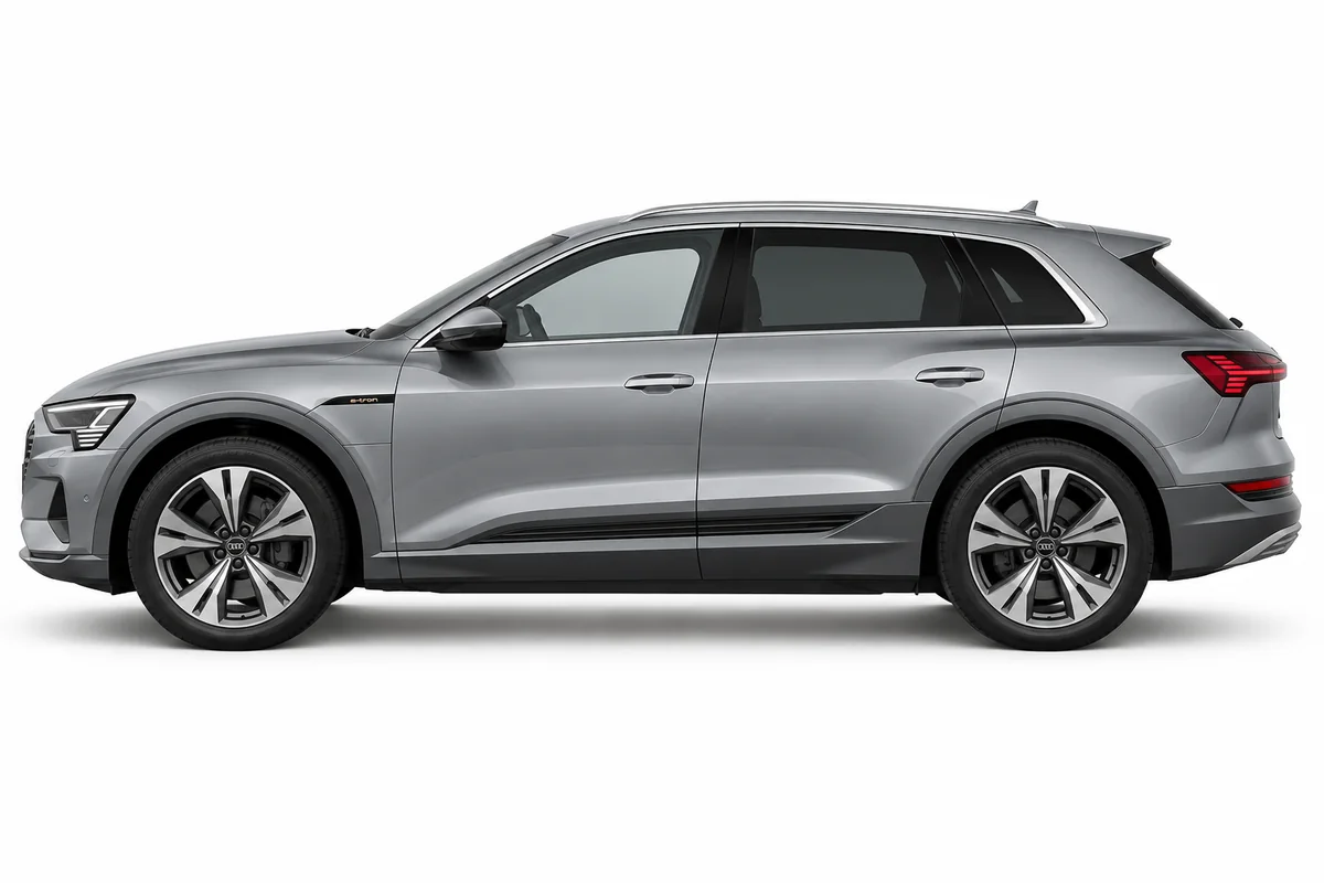 Illustrative side view of Audi e-tron; model year and body style may differ