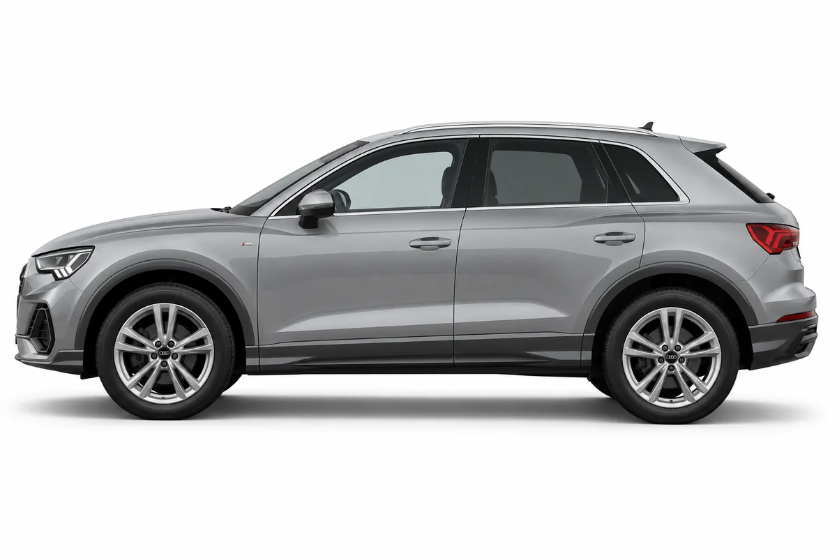 Illustrative side view of Audi Q3; model year and body style may differ
