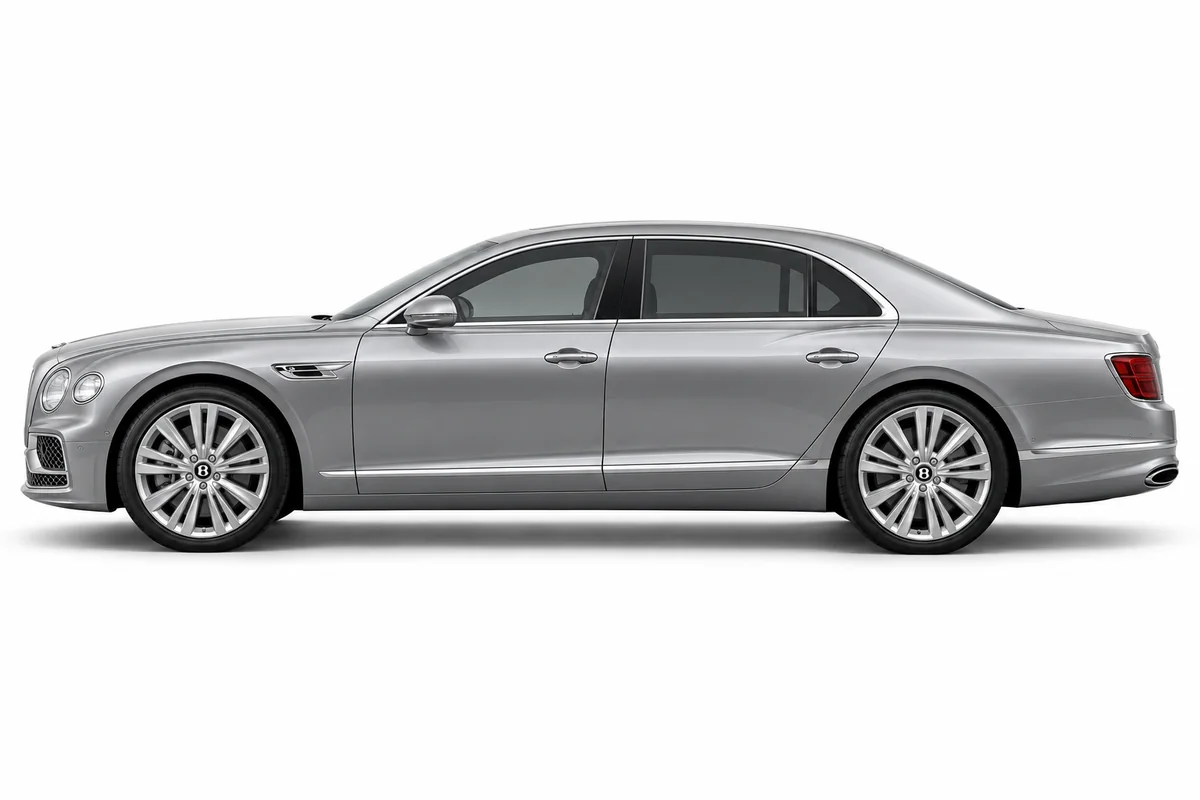 Illustrative side view of Bentley Flying Spur; model year and body style may differ