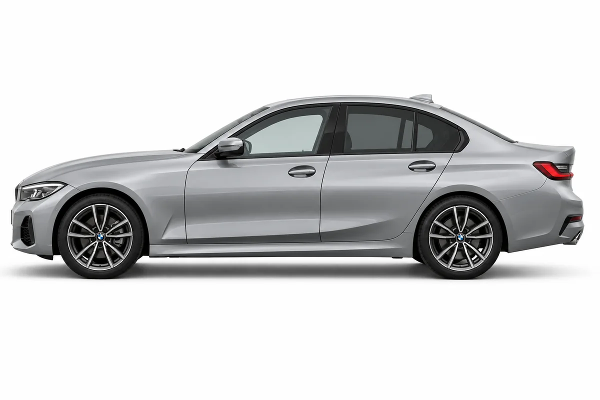 Illustrative side view of BMW 3 Series; model year and body style may differ