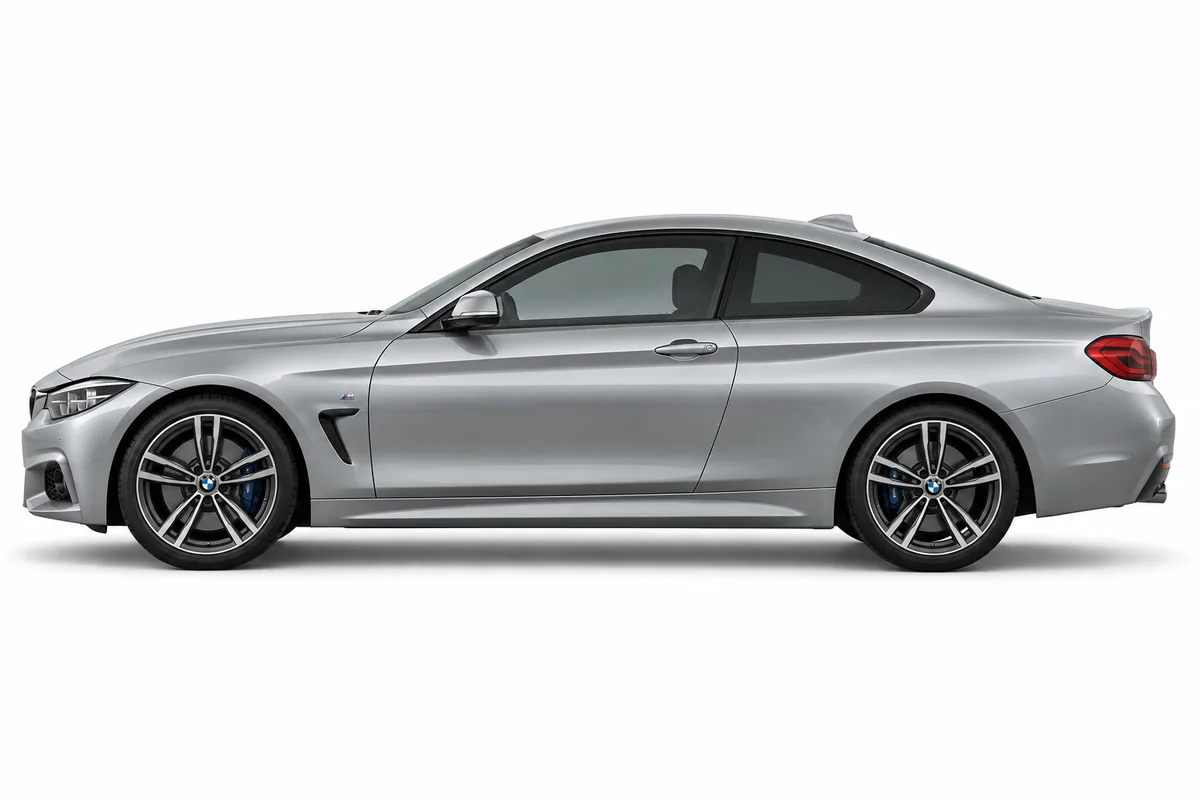 Illustrative side view of BMW 4 Series; model year and body style may differ
