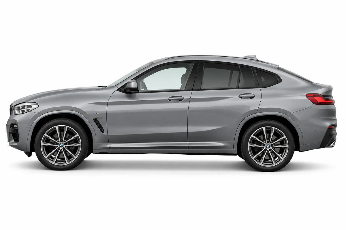 Illustrative side view of BMW X4; model year and body style may differ