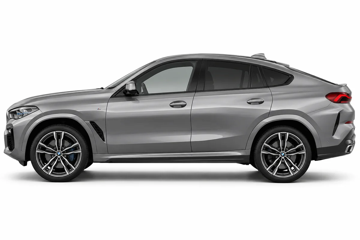 Illustrative side view of BMW X6; model year and body style may differ