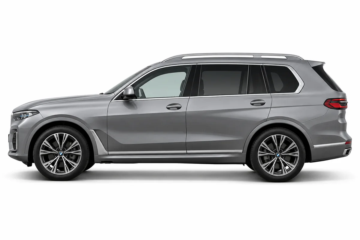 Illustrative side view of BMW X7; model year and body style may differ