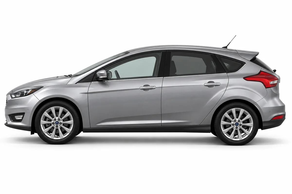 Illustrative side view of Ford Focus; model year and body style may differ