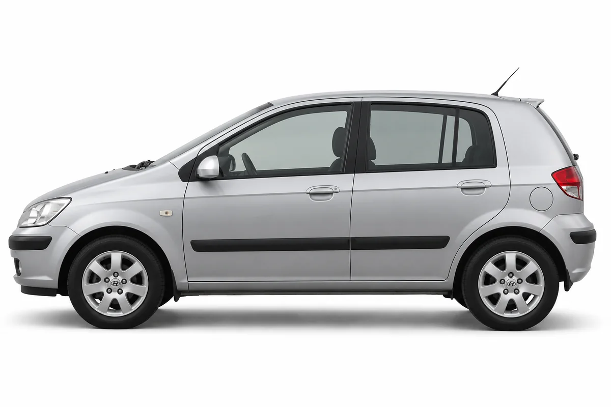 Illustrative side view of Hyundai Getz; model year and body style may differ