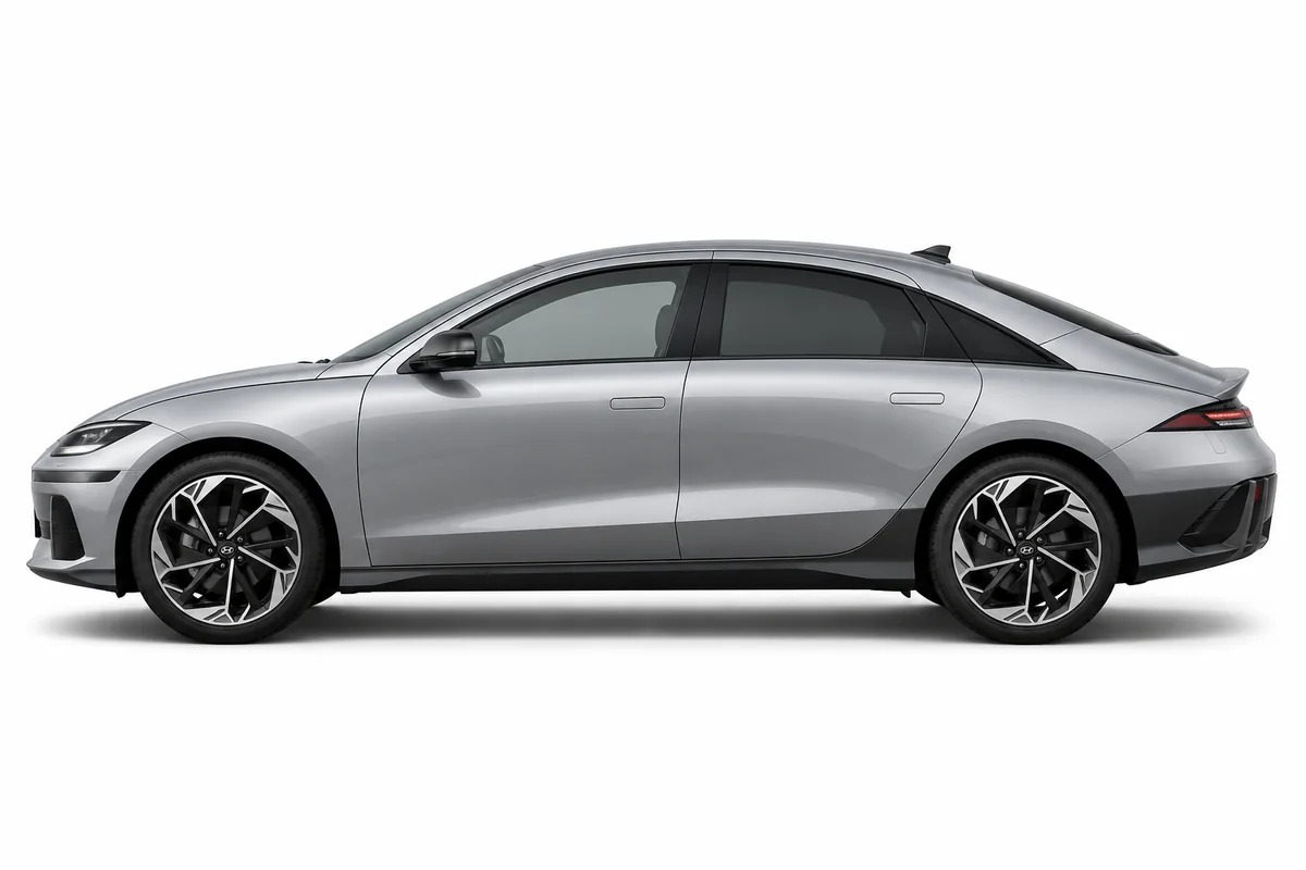 Illustrative side view of Hyundai Ioniq 6; model year and body style may differ