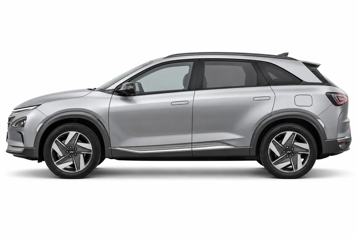 Illustrative side view of Hyundai Nexo; model year and body style may differ