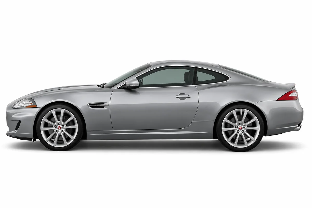 Illustrative side view of Jaguar Xkr; model year and body style may differ
