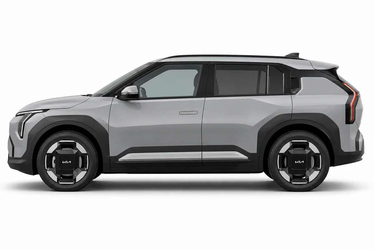 Illustrative side view of Kia EV3; model year and body style may differ