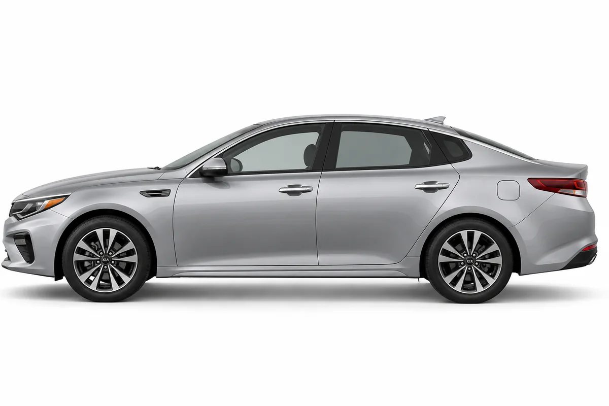 Illustrative side view of Kia OPTIMA; model year and body style may differ