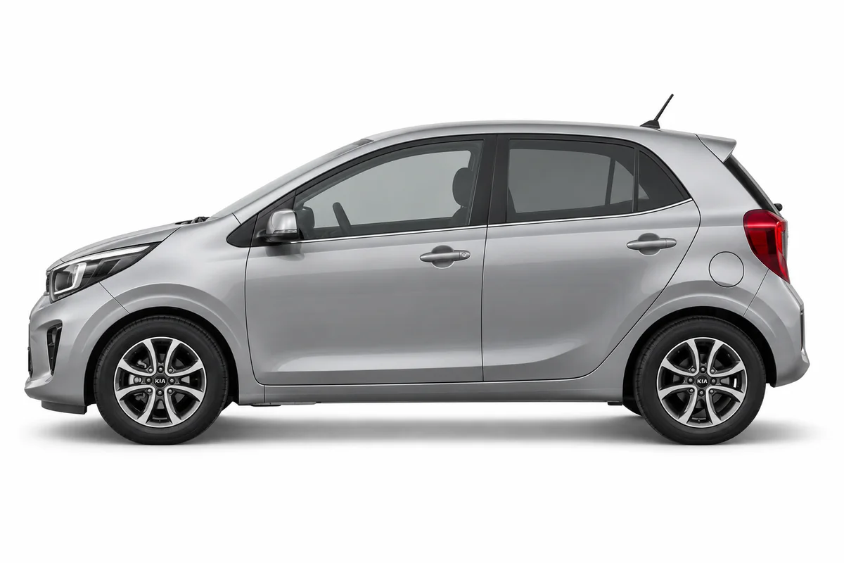 Illustrative side view of Kia PICANTO; model year and body style may differ
