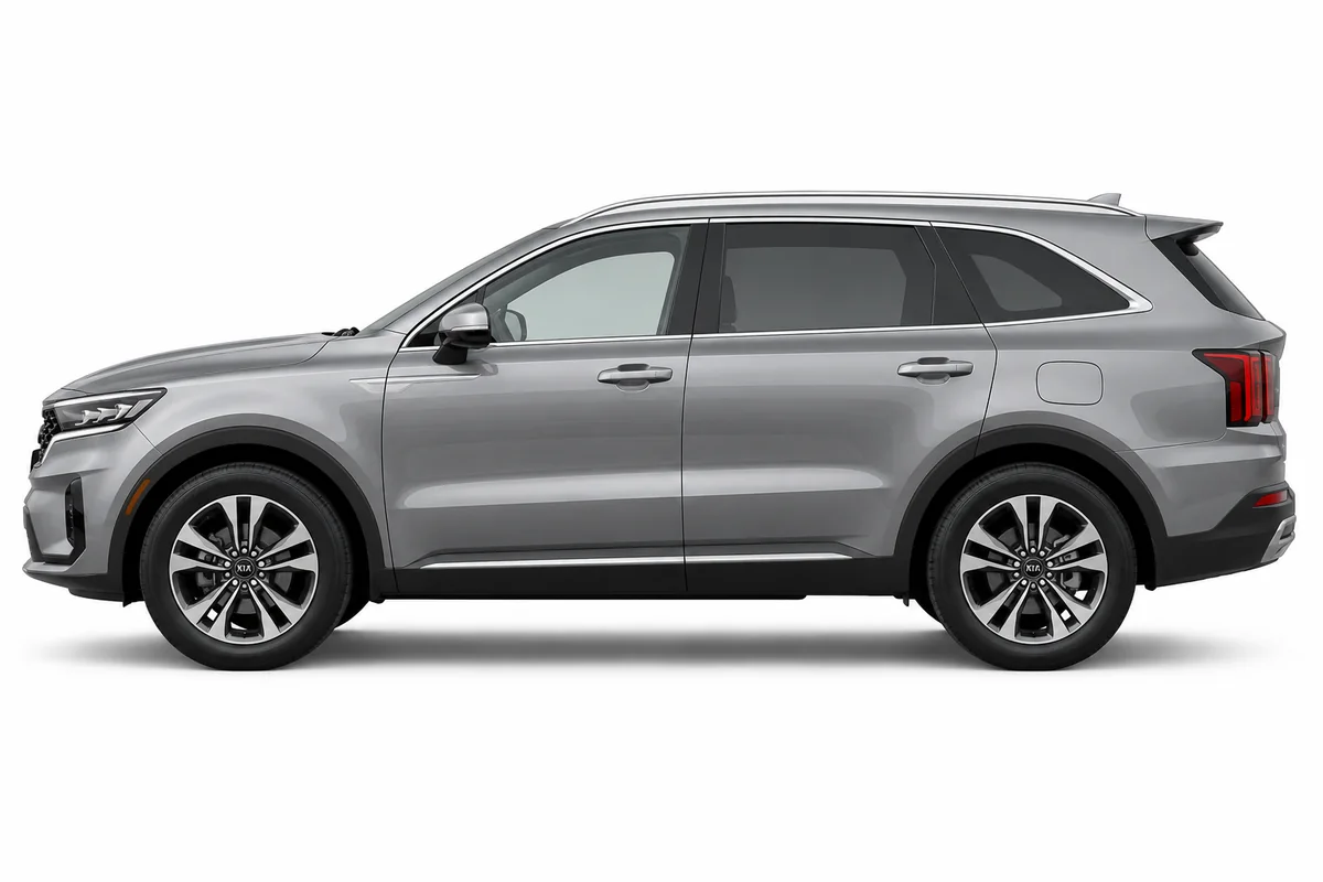 Illustrative side view of Kia SORENTO; model year and body style may differ
