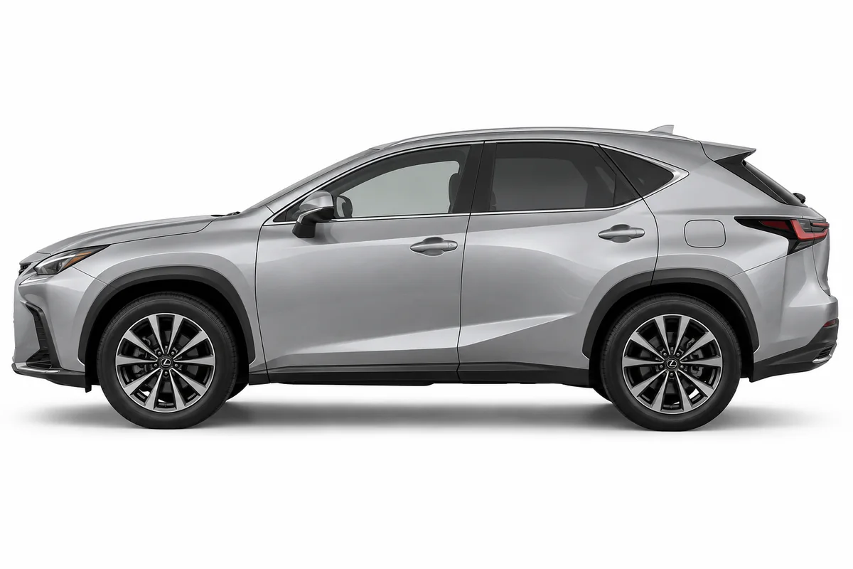 Illustrative side view of Lexus Nx; model year and body style may differ