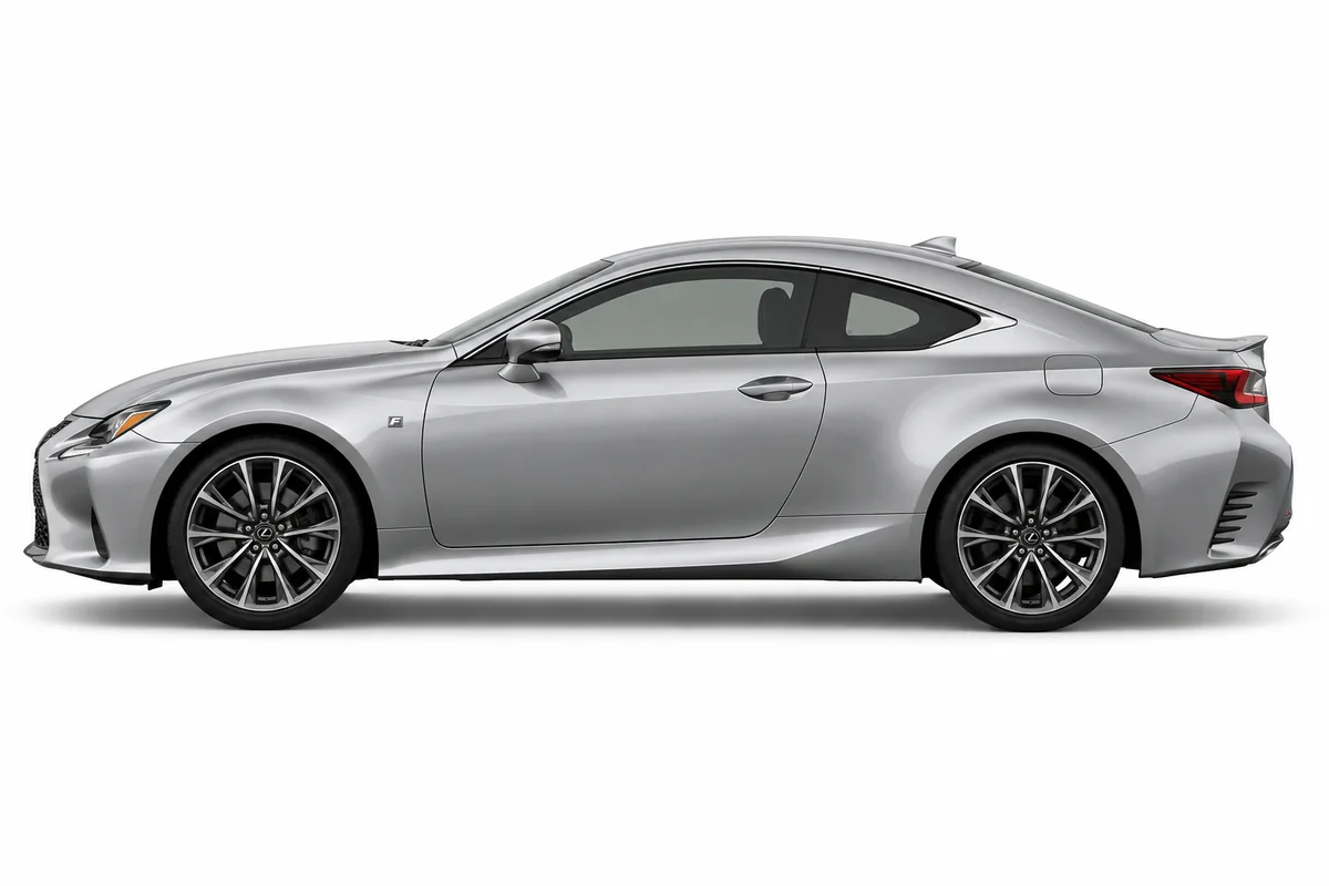 Illustrative side view of Lexus Rc; model year and body style may differ