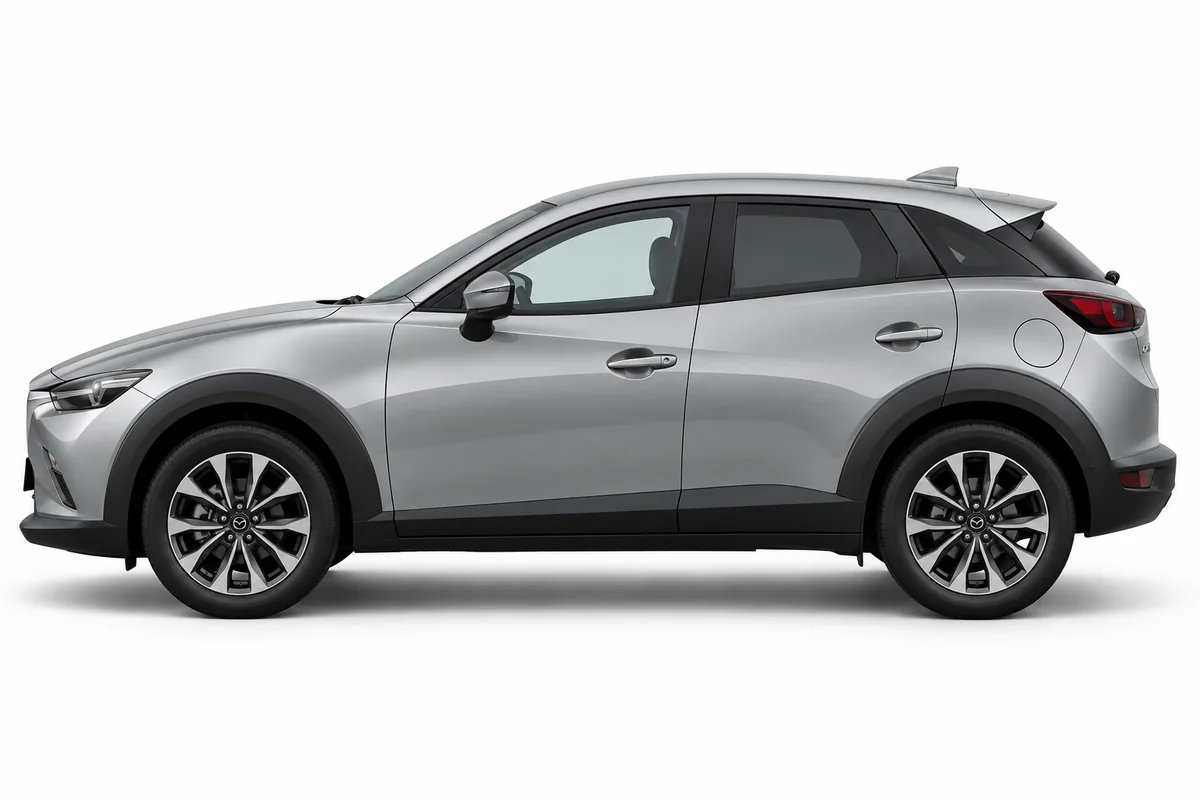 Illustrative side view of Mazda Cx-3; model year and body style may differ