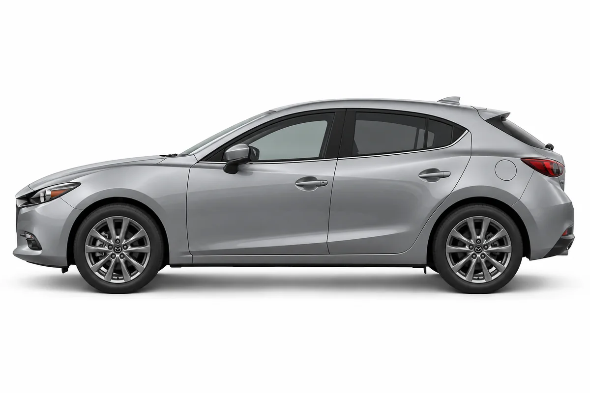 Illustrative side view of Mazda Mazda3; model year and body style may differ