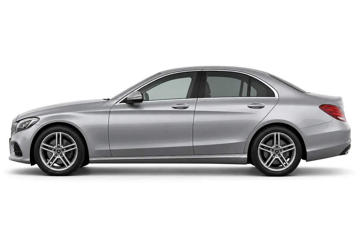Illustrative side view of Mercedes-Benz C Class; model year and body style may differ