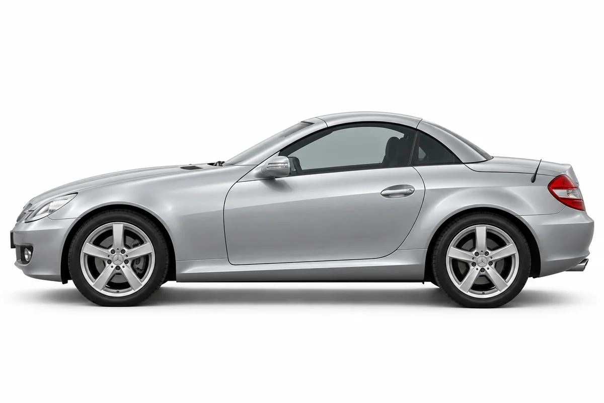 Illustrative side view of Mercedes-Benz SLK; model year and body style may differ
