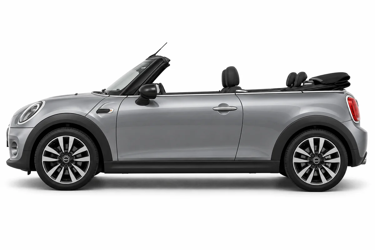 Illustrative side view of MINI Convertible; model year and body style may differ
