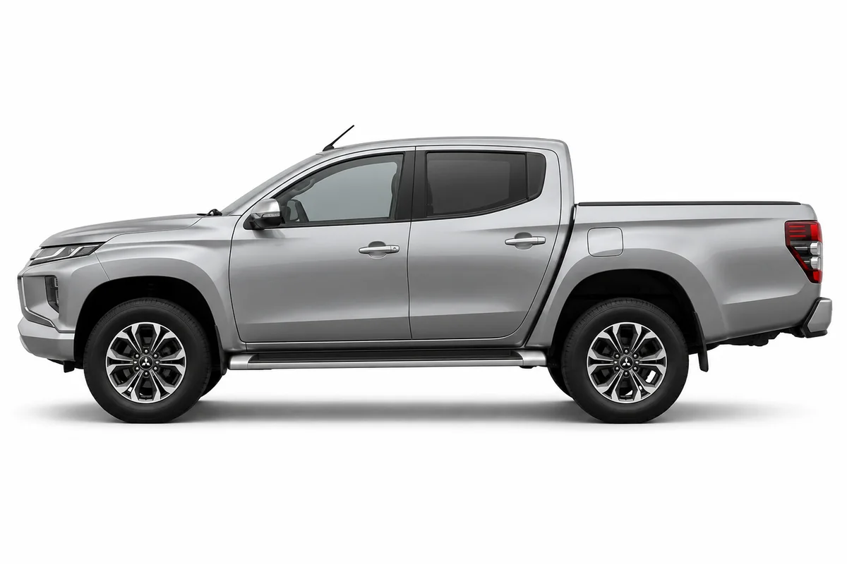 Illustrative side view of Mitsubishi L200; model year and body style may differ