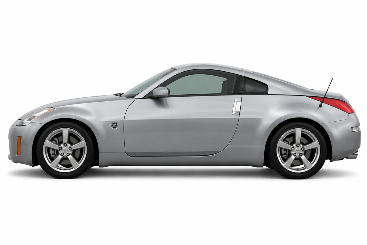 Illustrative side view of Nissan 350Z; model year and body style may differ