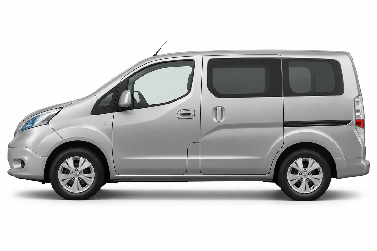 Illustrative side view of Nissan E-Nv200; model year and body style may differ