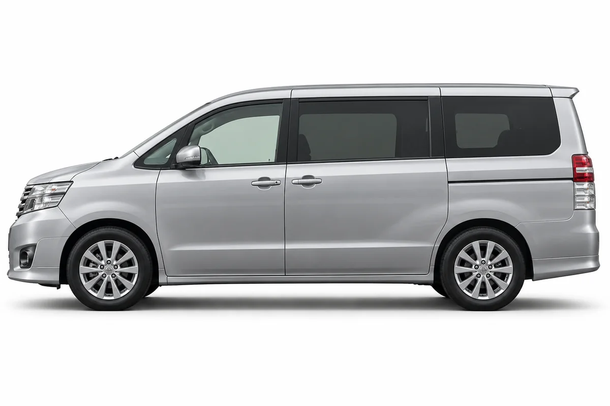 Illustrative side view of Nissan Elgrand; model year and body style may differ