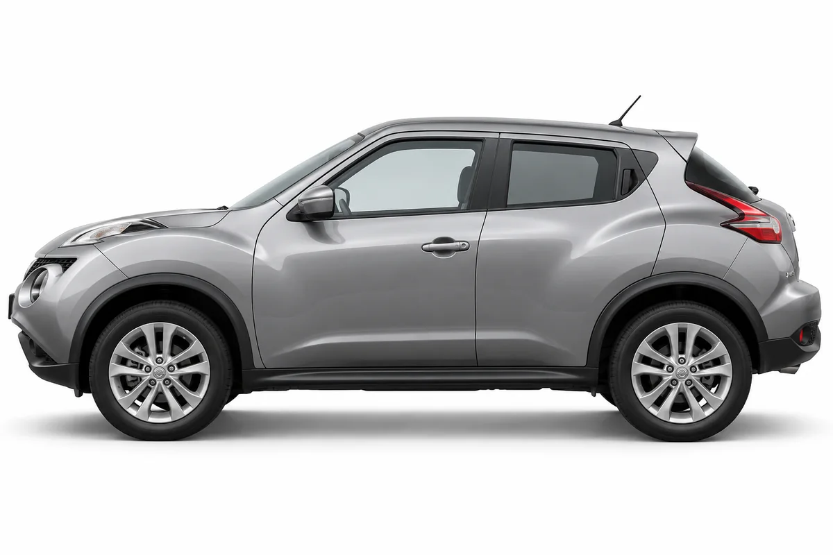 Illustrative side view of Nissan Juke; model year and body style may differ