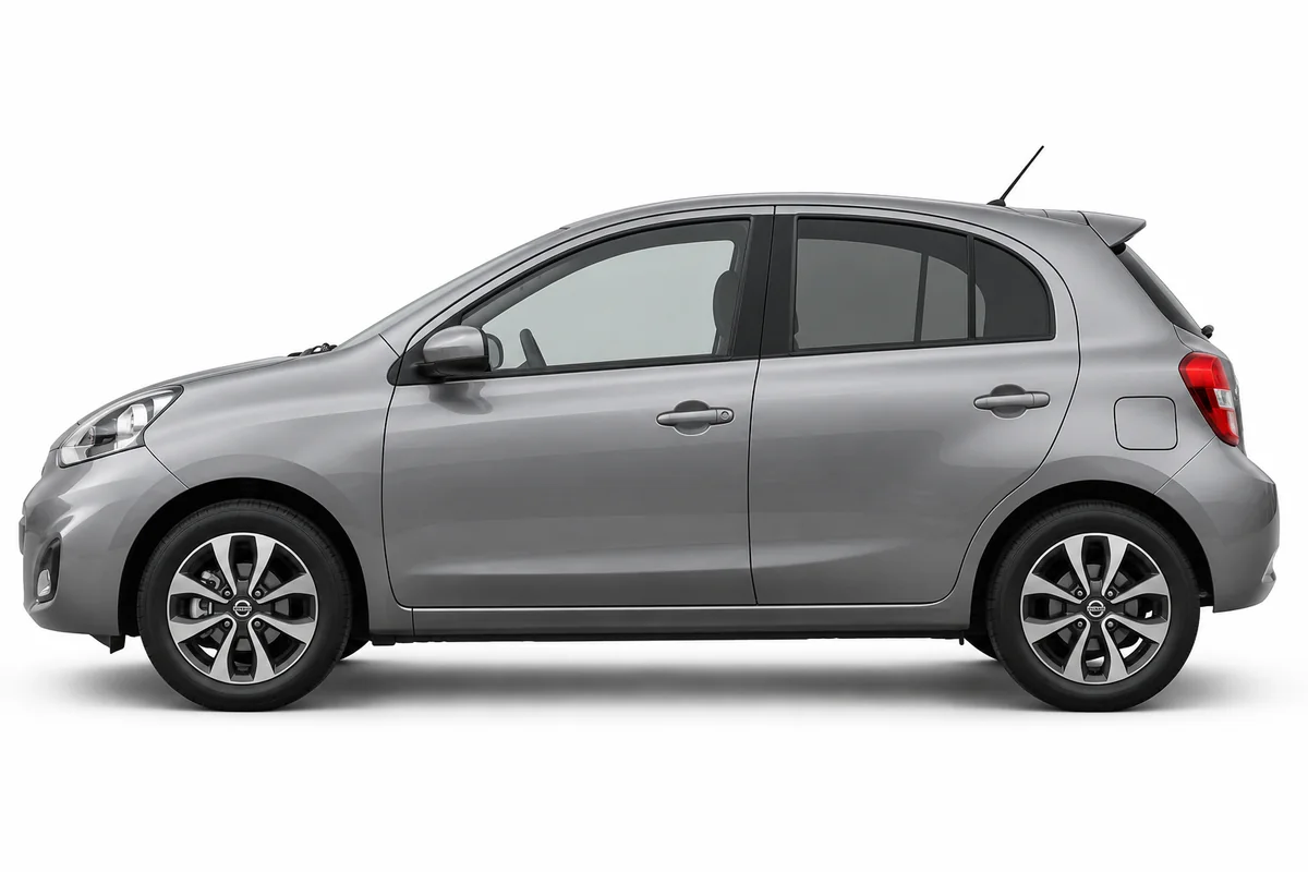 Illustrative side view of Nissan Micra; model year and body style may differ
