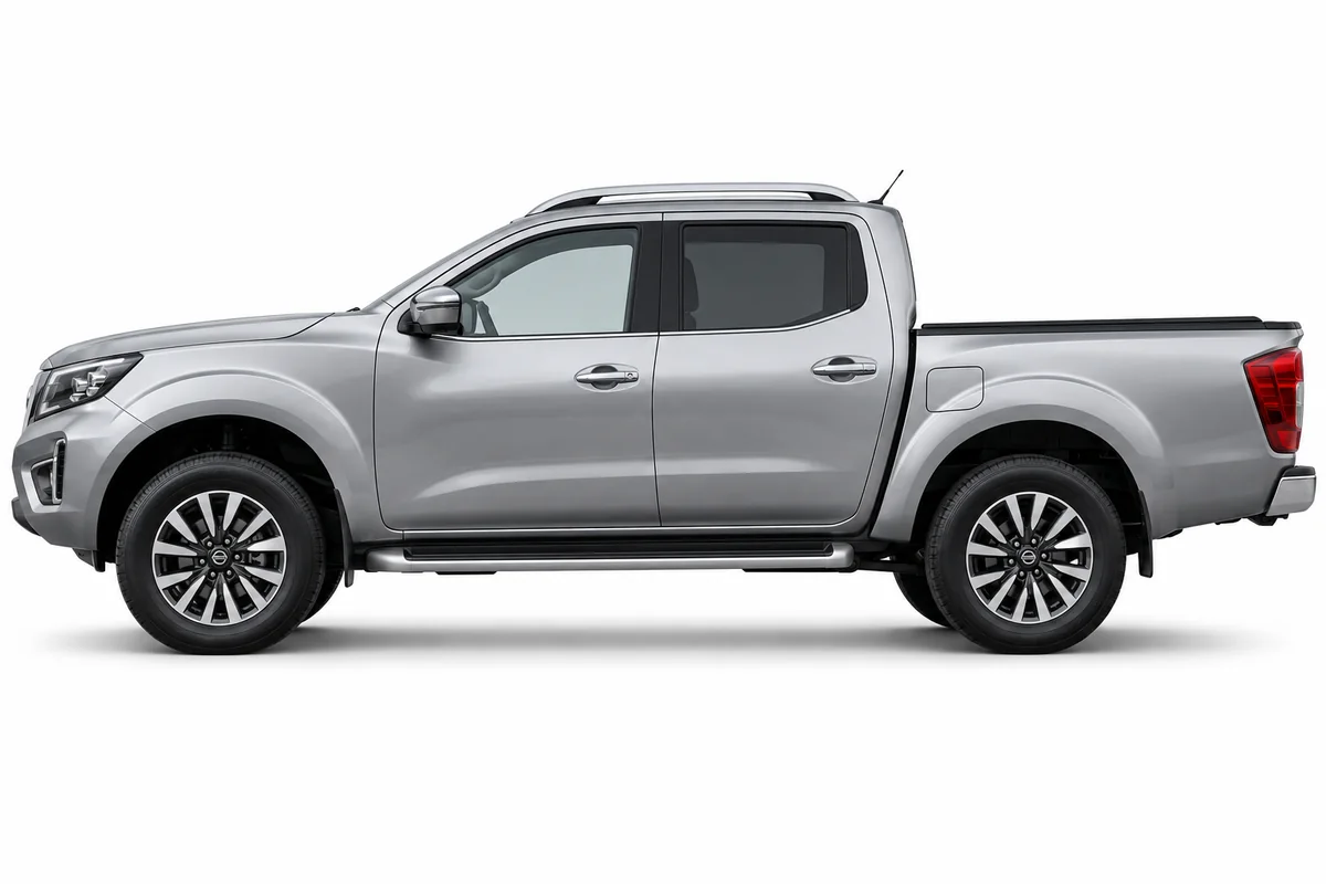 Illustrative side view of Nissan Navara; model year and body style may differ