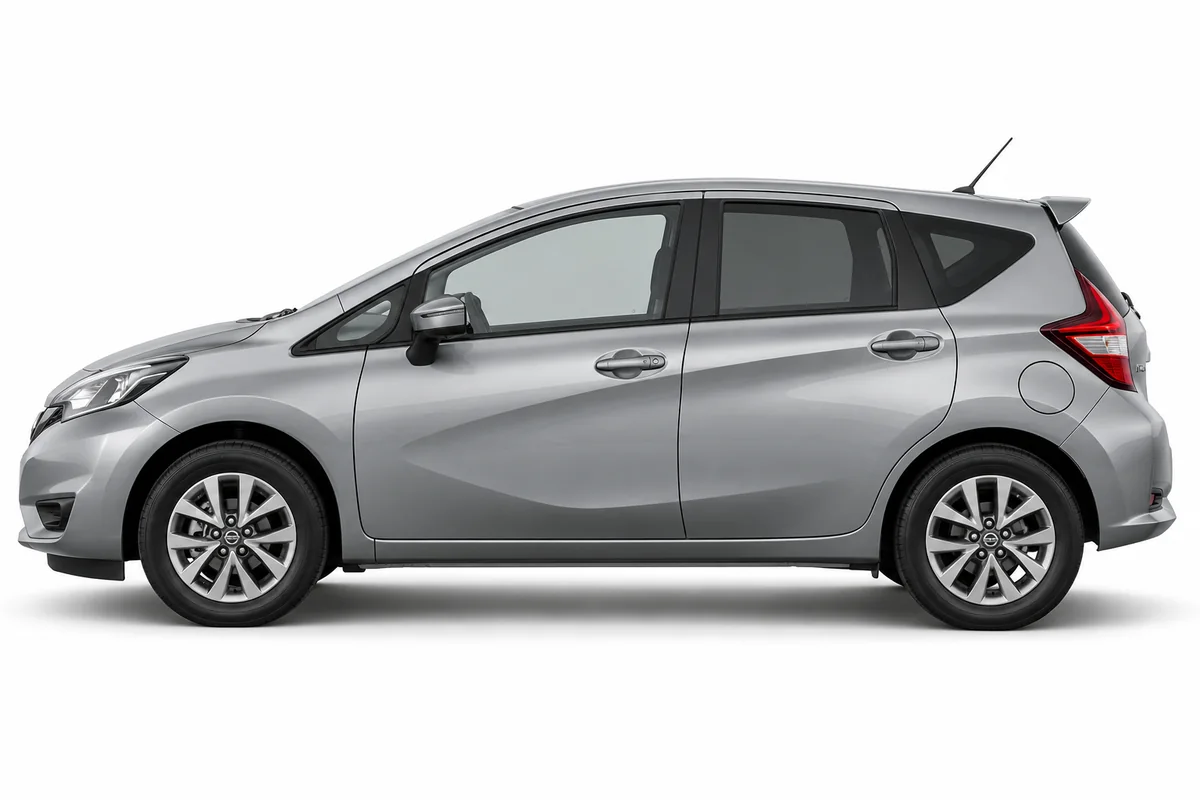 Illustrative side view of Nissan Note; model year and body style may differ