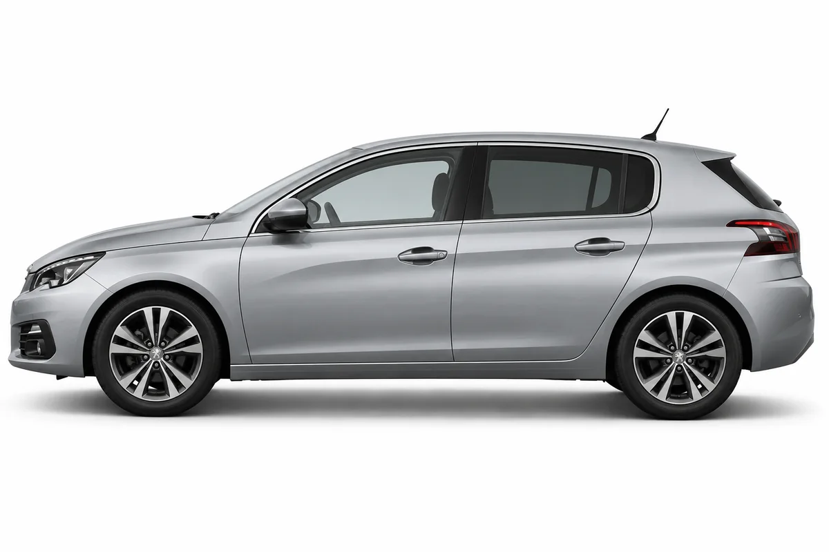 Illustrative side view of Peugeot 308; model year and body style may differ