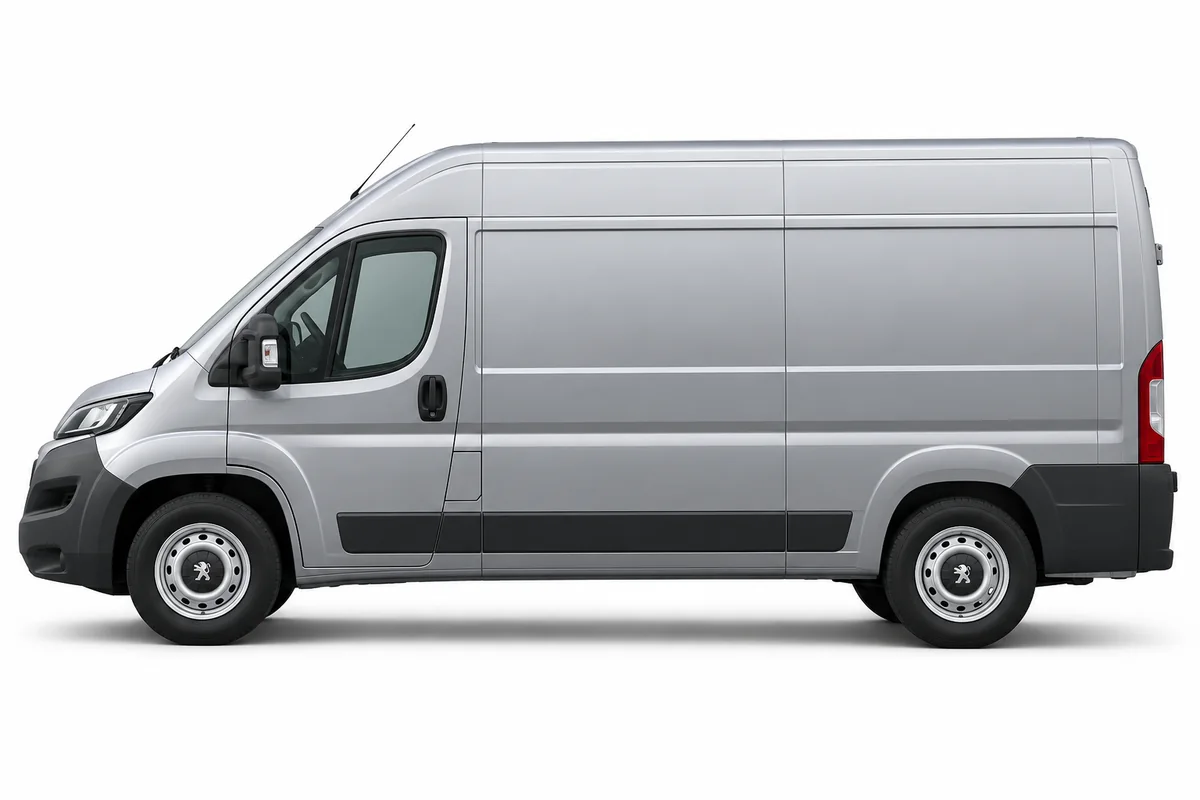 Illustrative side view of Peugeot BOXER; model year and body style may differ