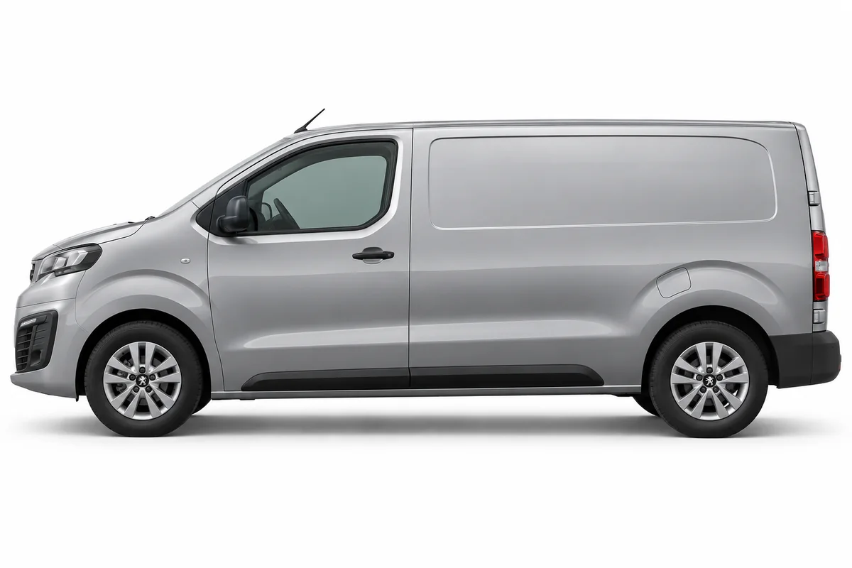 Illustrative side view of Peugeot Expert; model year and body style may differ