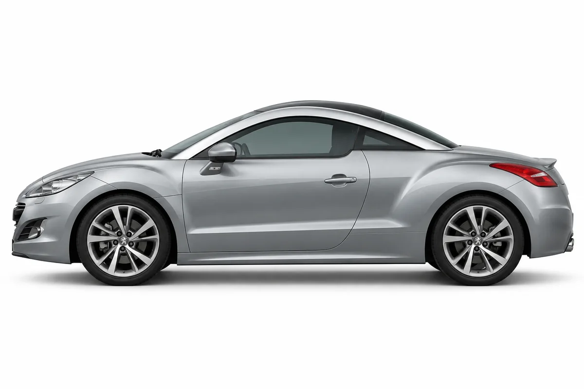 Illustrative side view of Peugeot RCZ; model year and body style may differ