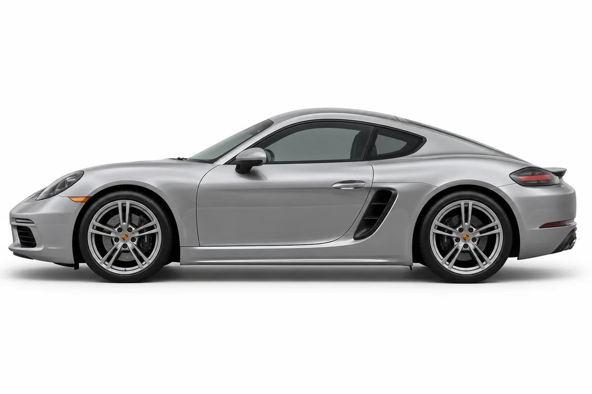 Illustrative side view of Porsche 718; model year and body style may differ