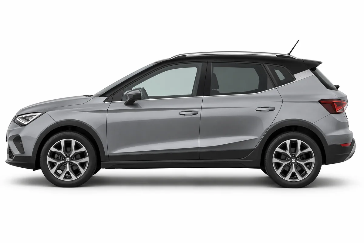 Illustrative side view of SEAT Arona; model year and body style may differ