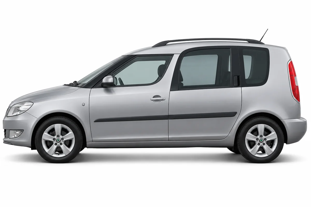 Illustrative side view of Škoda Roomster; model year and body style may differ