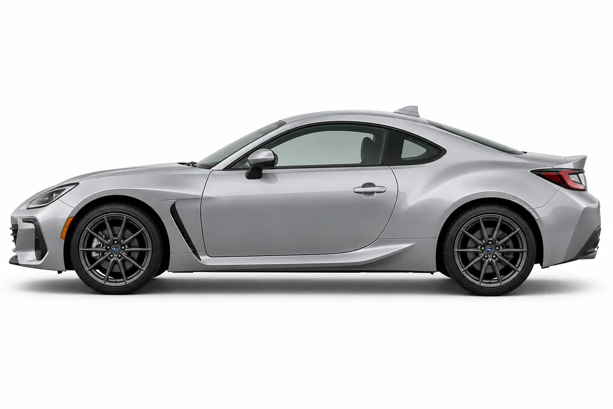 Illustrative side view of Subaru Brz; model year and body style may differ