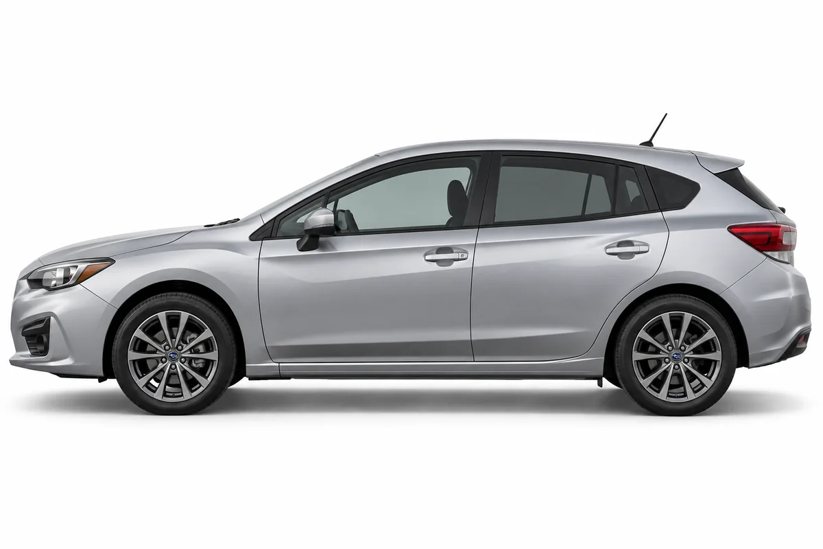 Illustrative side view of Subaru Impreza; model year and body style may differ
