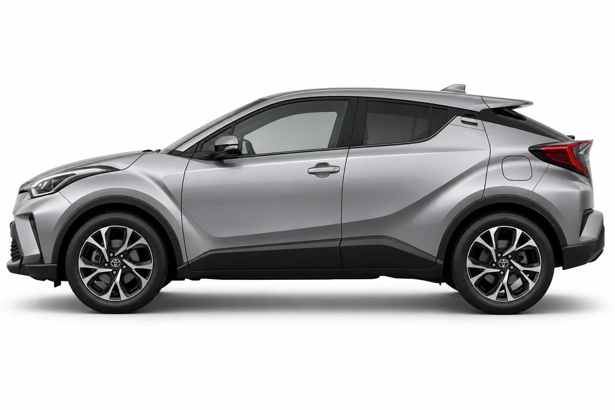 Illustrative side view of Toyota C-HR; model year and body style may differ