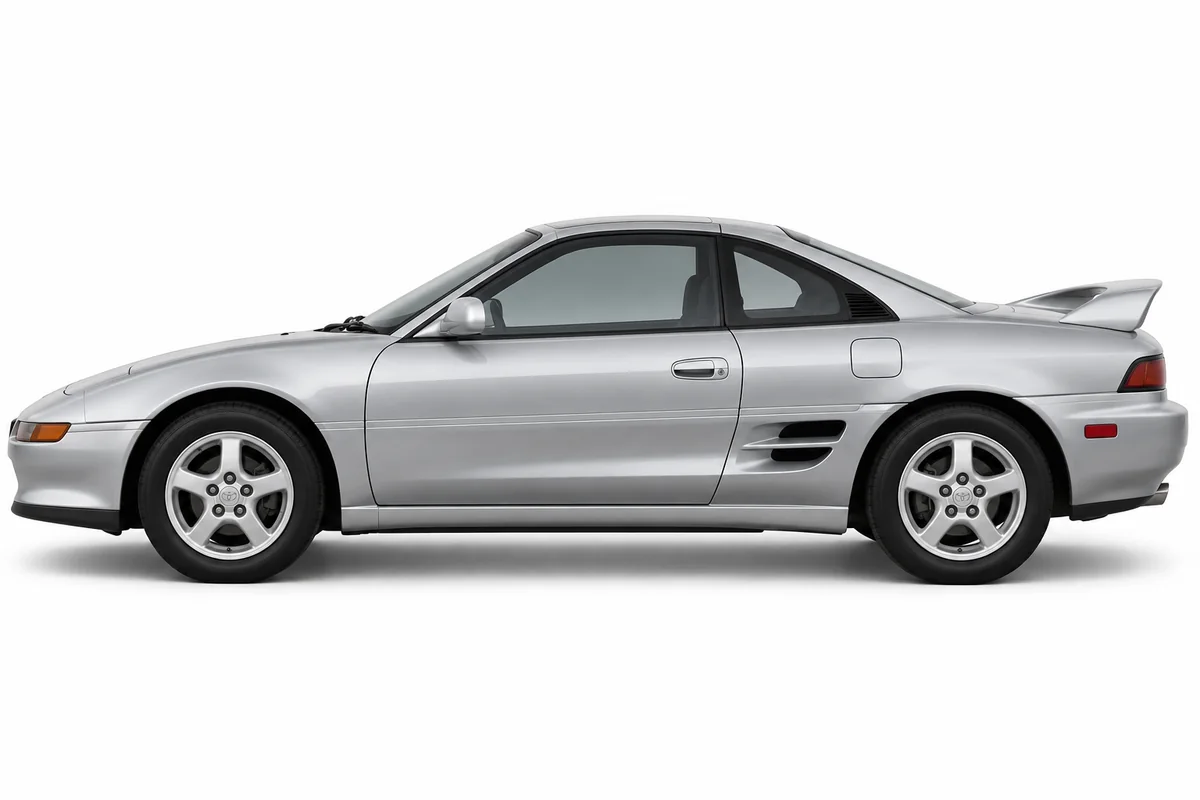Illustrative side view of Toyota MR2; model year and body style may differ