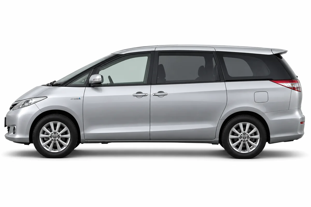 Illustrative side view of Toyota Previa HV; model year and body style may differ