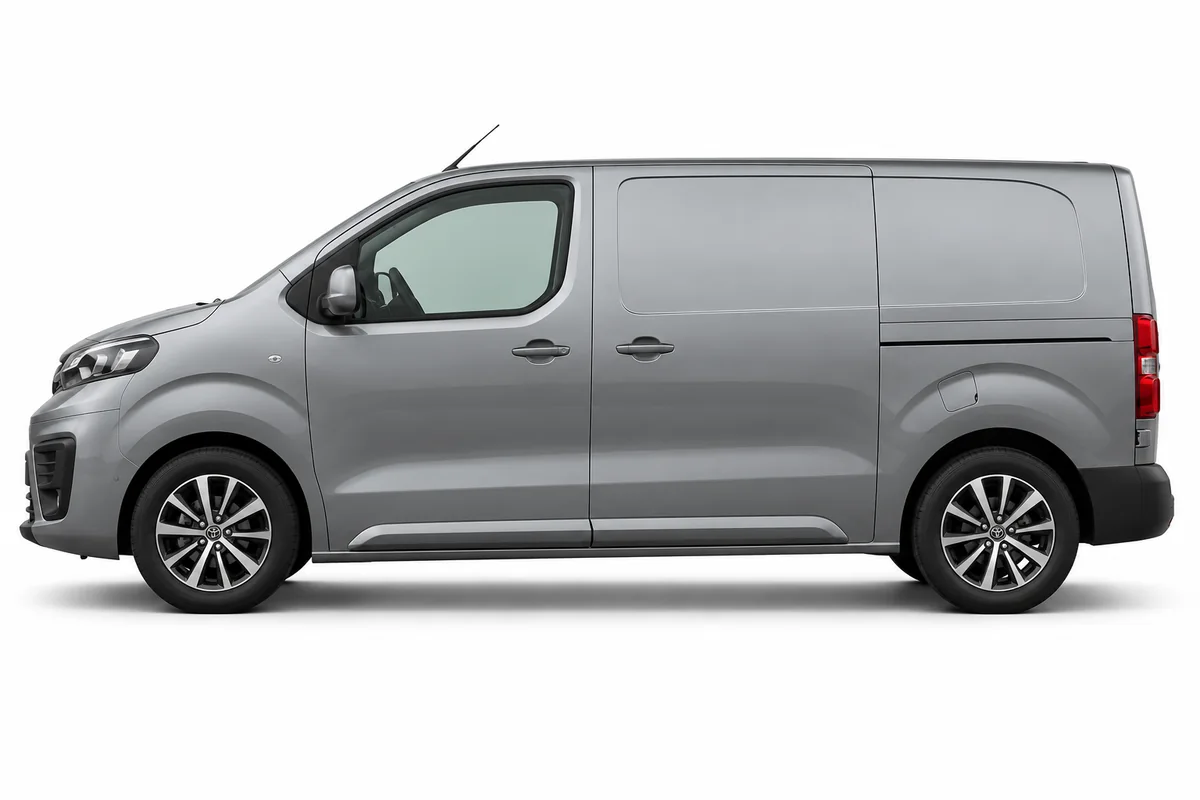 Illustrative side view of Toyota Proace; model year and body style may differ