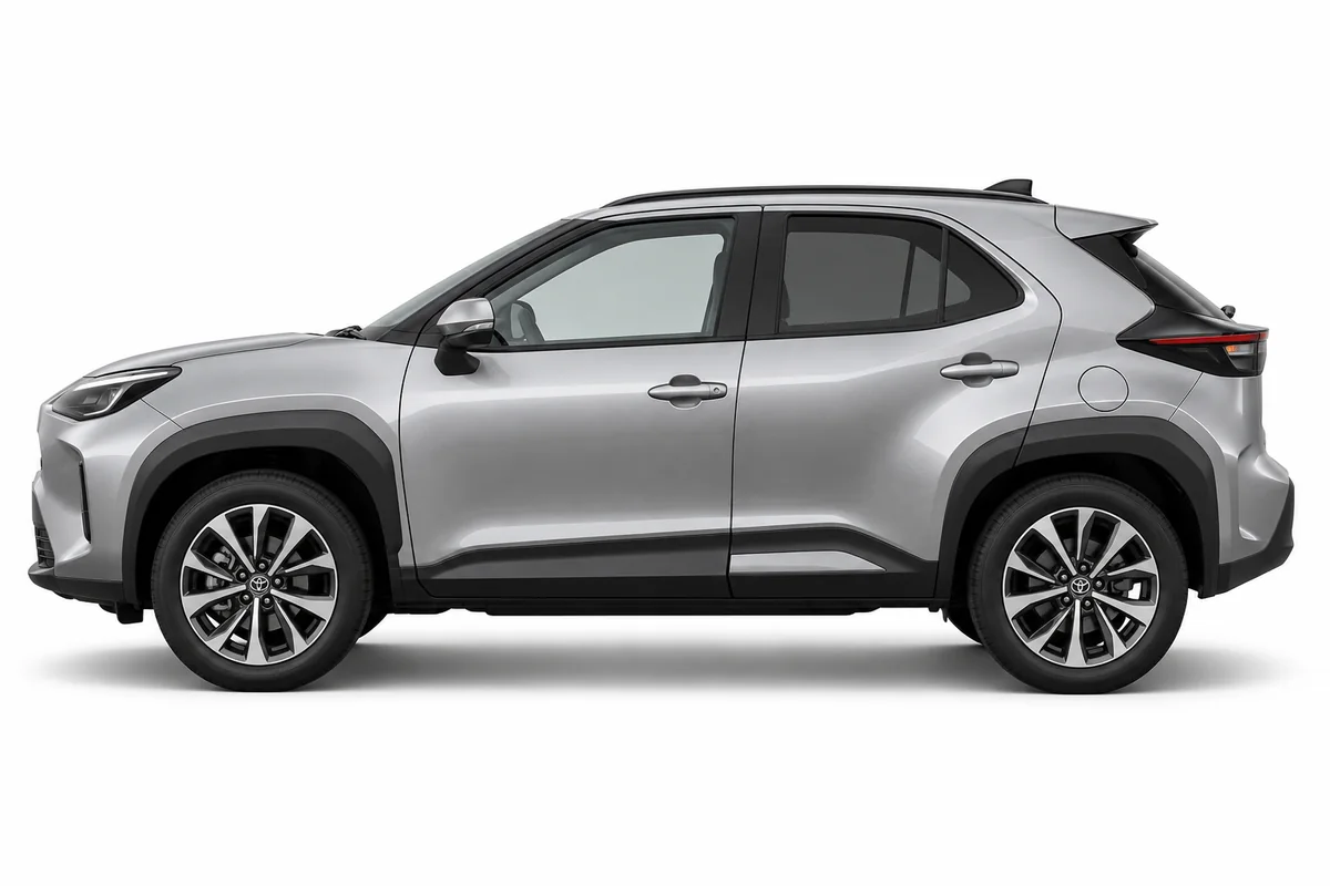 Illustrative side view of Toyota Yaris Cross; model year and body style may differ