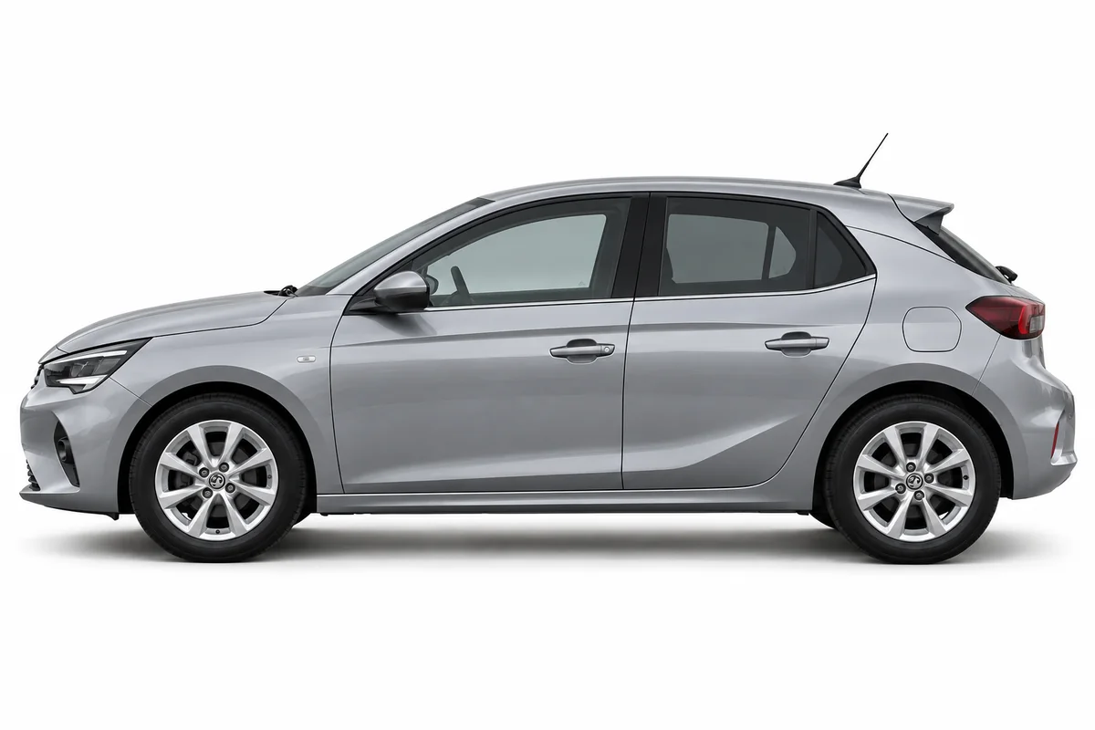 Illustrative side view of Vauxhall Corsa; model year and body style may differ