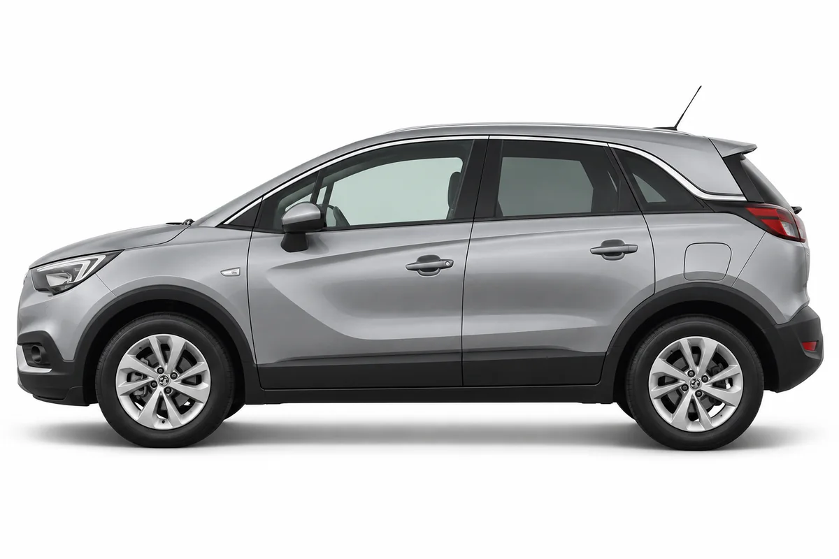Illustrative side view of Vauxhall Crossland X; model year and body style may differ