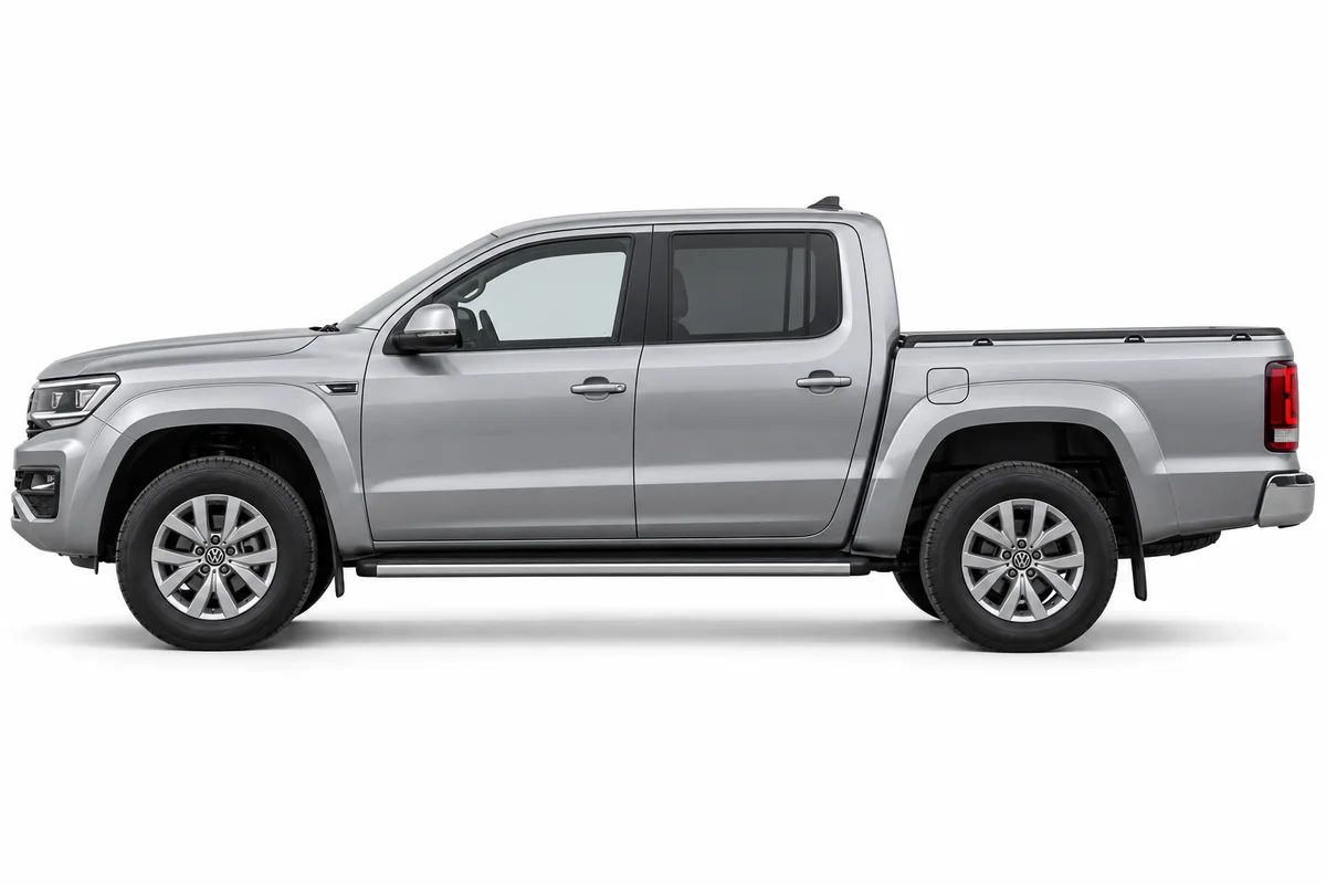 Illustrative side view of Volkswagen Amarok; model year and body style may differ